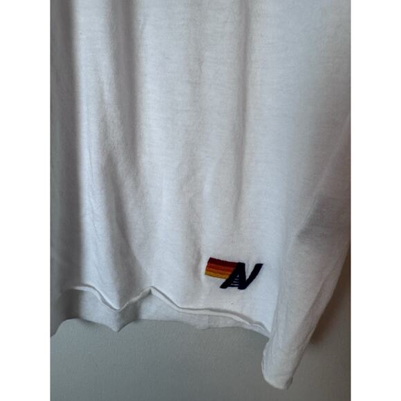 Aviator Nation SMILEY 2 BOYFRIEND TEE - WHITE Womens Sz L NWT $83 - Picture 7 of 11